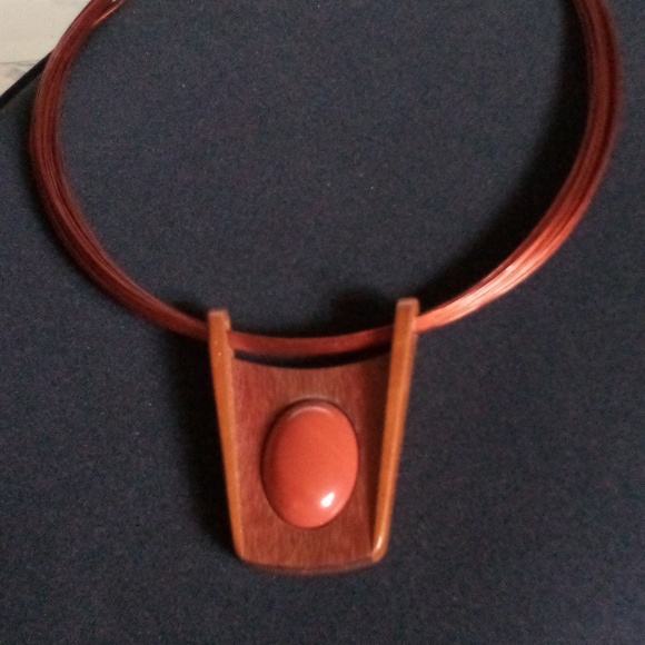Unique Tribal Ethnic Wood Pendant Necklace - Picture 6 of 6